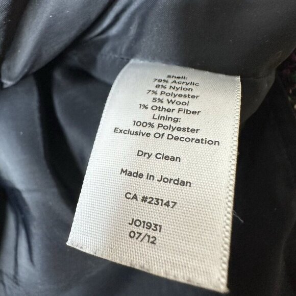 TALBOTS Knee Length Skirt Size 14W Black Pink Tweed Wool Blend Textured Flare - Picture 6 of 13